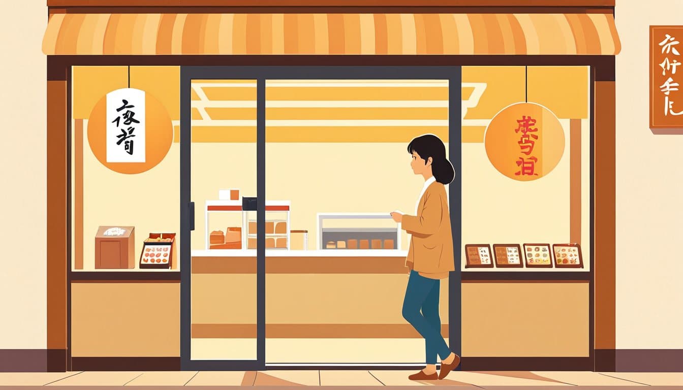 値段の分からない店の入口で、中をのぞき込んだまま入るのをためらっている客