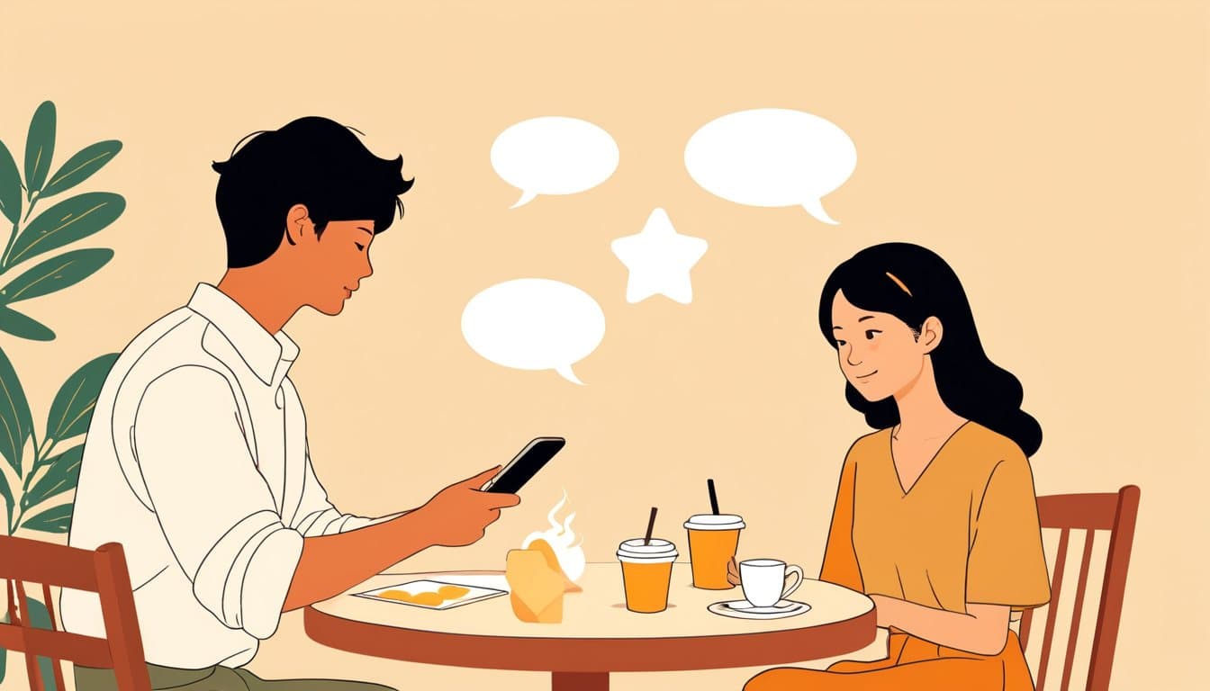 スマートフォンで口コミの一覧を見ながら、どの店に行くかを決めている人